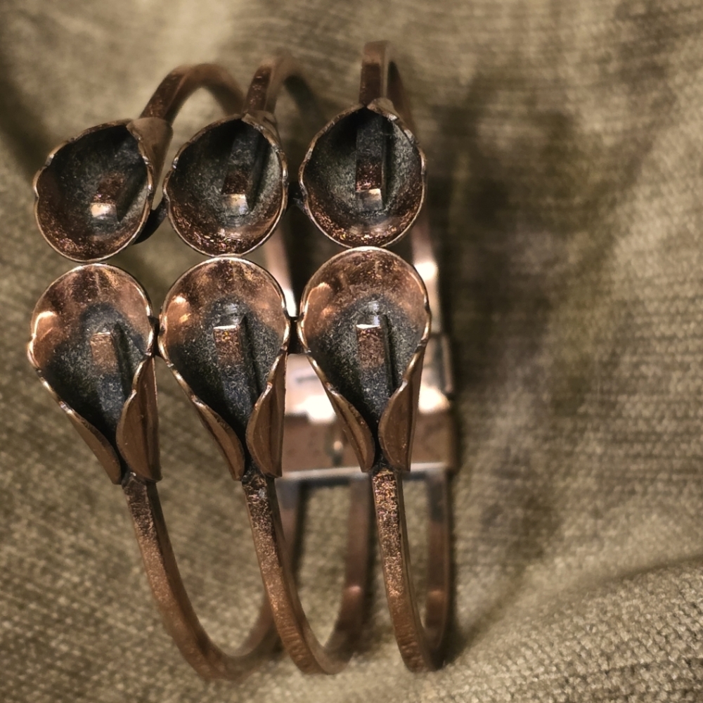 MCM Renoir Copper Cala Lilly Hinged Cuff Bracelet